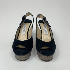 jimmy choo suede platform heels sparkle platform